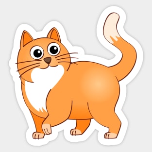 The happy orange cat illustration. Sticker